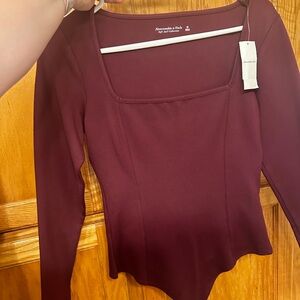 Abercrombie & Fitch Burgundy Bodysuit